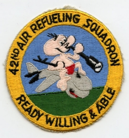 Circa 1970s USAF 42nd Air Refueling Squadron (AREFS) Jacket Patch