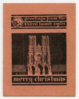 WWII USAAF 453rd Bomb Squadron, 323rd Bomb Group, 9th Air Force Christmas Card from ETO