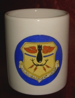 Circa 1950 US Air Force 47th Bombardment Group UK Made Hand Enameled Mug