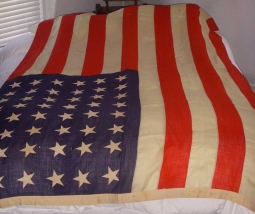 Big, Beautiful WWII Era 48-Star United States Flag in Multi-Piece Wool, Cotton