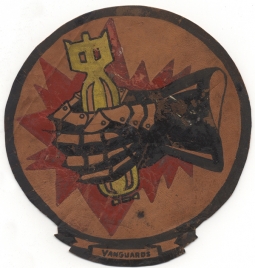 WWII CBI-Made 493rd Bomb Squadron, 7th Bomb Group, 10th Air Force "Vanguards" Jacket Patch