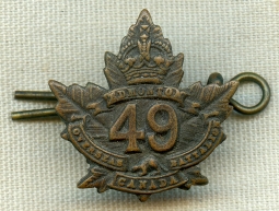 WWI Canadian Expeditionary Forces (CEF) Edmonton Overseas BN Collar Badge