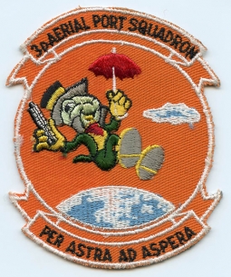 Great, Late '50's USAF 3rd Aerial Port Squadron Jacket Patch with Disney's Jiminy Cricket