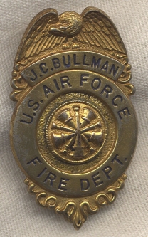 Ca. 1950 US Air Forces Fire Department Badge