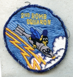 Nice Mid - 1950's USAAF 2nd Bomb Squadron Jacket Patch. Japanese Made
