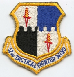 Late 1970s - Early 1980s USAF 52nd Tactical Fighter Wing (TFW) Jacket Patch US-Made