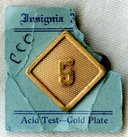 Circa 1930's Civilian Conservation Corps (CCC) 5th District Collar Insignia