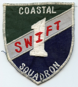 Late 1960's USN Coastal Swift Boat Squadron 1 Pocket Patch. Saigon-Made