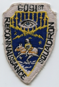Cool Early 60's USAF 6091st Cold War Recon Sq. Jacket Patch. Japanese-Made, Fully Embroidered