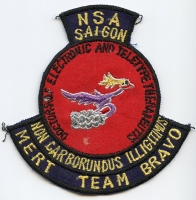 Late 1960's United States Army National Security Agency (NSA) MERT Team Bravo, Saigon-Made Patch