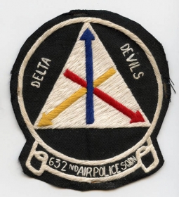 Beautiful 1964-1965 USAF 632nd Air Police Squadron Jacket Patch Handmade in Vietnam