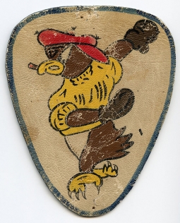 Scarce Early WWII USAAF 66th Fighter Sq, 57th Fighter Grp, 9th & 12th AF Silk Screened Leather Patch