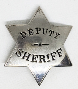 Great Old West Deputy Sheriff 6 Point Star Badge, Hand Stamped and Hand Formed