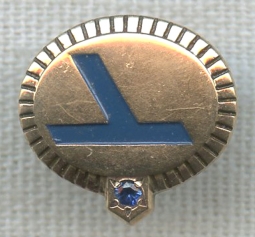 1970s Eastern Air Lines 5 Years of Service Pin in 10K Gold
