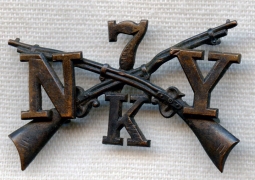 7th New York Infantry Regiment Co. K Collar Insignia
