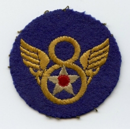 Nice Early WWII UK-Made USAAF 8th Air Force "Clipped Wing" Patch in Thin Embroidery