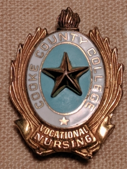 1960s Cooke County College Vocational Nursing Graduation Pin by Pollack