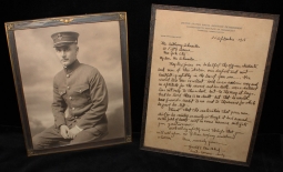 1918 Photo of WWI USN Aviation Cadet A. P. Schneider Jr. with Poignant Condolence Letter Home