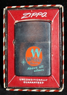 Great Vintage 1960 Zippo Advertising White Bros Milk Co of Quincy MA Near Mint & Unfired.