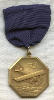 Beautiful Late 1920s Aeroplane Model Contest Medal from Fall River, Massachusetts Herald News