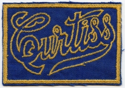 Great WWII Curtiss Aeronautical Technical Representative Work Uniform Patch