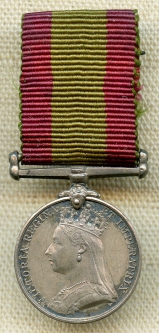 Lovely Miniture UK Afghanistan Medal Late 19th C in Siliver W/T Pin Attachment