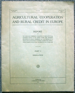 1914 Large Format Booklet Agricultural Cooperation and Rural Credit in Europe Senate Document
