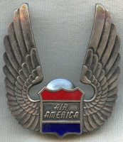 Rare Early - Mid 1960's Air America Pilot's Hat Badge