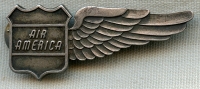 Extremely Rare Air America Crew 1/2 Wing FULL SIZE in Sterling Silver