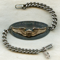 Nice Pre-WWII Air Corps, US Army Pilot Bracelet in Sterling with Early AMICO Maker Mark