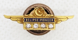 Beautiful 1940's - 50's Eclipse-Pioneer Aircraft Instruments 40 year Service Pin in 14K Gold & D