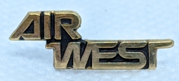 Late 1960's Air West 10 Year Service Pin in 10K Gold.