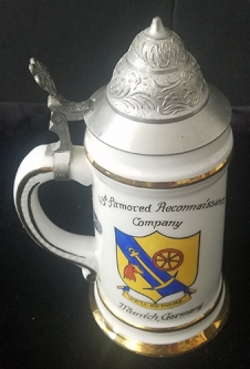 Great Early 50's 43rd Armored Recon Co Officer's Smaller Sized Lithophane Stein