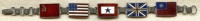 Sterling WWII Allied Flags "Son in Service" Bracelet - U.S., China, UK, and Russia