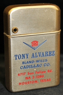 Great 1950's Cadillac Salesman Promo Adv. Lighter from Bland-Willis Cadillac in Houston, TX