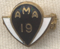 Ca. 1950's American Motorcycle Association (AMA) 19 Year Membership Pin