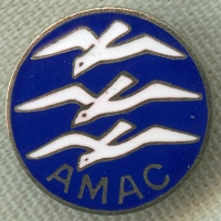 Rare 1930's American Motorless Aviation Corp. (AMAC) Cape Cod Glider School 1st Class Glider Badge