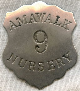 Early 1910s Amawalk Nurseries (Yorktown, New York) Worker Low # Badge 1st Live National Tree Grower