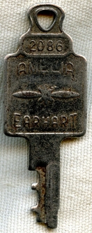Vintage 1940s-1950s Amelia Earhart Luggage Key, Lock #2086