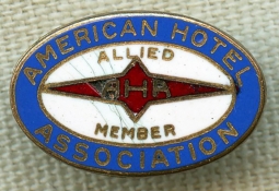 1960's American Hotel Association Allied Member Lapel Pin by Robbins