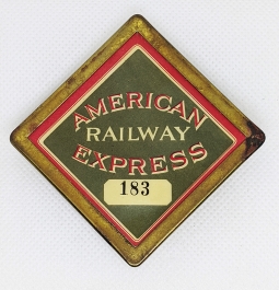 Circa 1917 American Railway Express Co. Messenger Badge Number 183