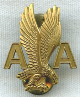 1980s American Airlines Flight Attendant Hat Badge 6th Issue Gold Color for 5+ Years Service