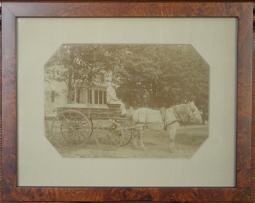 Framed Circa 1900 Albumen Photo of American Express Co. Driver in Dover, New Hampshire