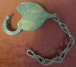 Rare 1880's American Express Company Brass Padlock No Key Cast-In Markings