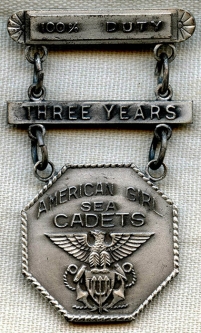 Rare American Girl Sea Cadet 3-Year Service Medal