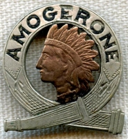 Great, Ca. 1900 Amogerone Fire Co. #1 Lapel Badge from Greenwich, CT