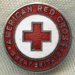 Rare Early WWII American Red Cross Great Britain Lapel or Overseas Cap Badge