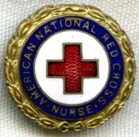 #'ed Circa 1912 American Red Cross Nurse Pin in Gilt Bronze by Bailey, Banks & Biddle (BB&B)