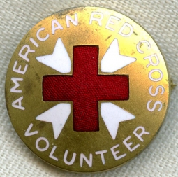 Numbered 1920s American Red Cross (ARC) Volunteer Nurse's Aid Badge in Bronze by Tiffany
