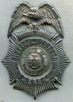 Large 1950's-60's Amsterdam, N.Y. Factory Police Badge for the Bigelow-Sanford Carpet Company.